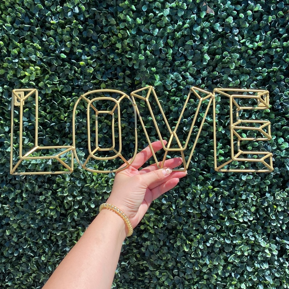 3/$20 NEW LOVE Gold Metal 3D Lettering Sign Decor